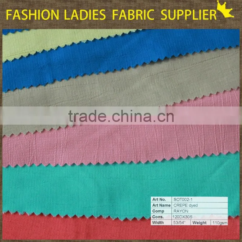 Nayon dyed crepe fabric, the dyed crepe fabric made in shaoxing keqiao. high quality dyed crepe fabric