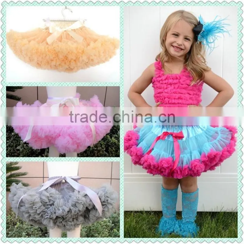 Newest fashion baby pettidress super soft chiffon baby pettiskirts