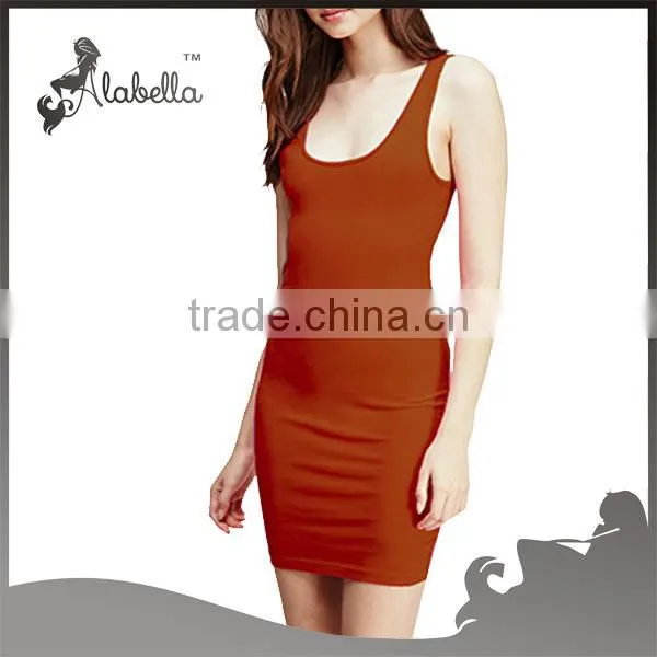 2015 hot selling fitness &yoga wear tank dress of Stretch-Knit Bodycon