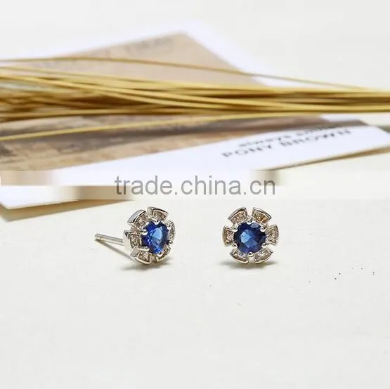 Exquisite Cheap beautiful flower 925 sterling silver earring with AAA CZ stone