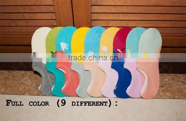 lovely pattern colorful cotton young lady ankle socks