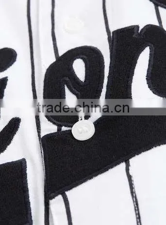 mens cheap white pinstripe union baseball t-shirt -bulk wholesale clothing made in China