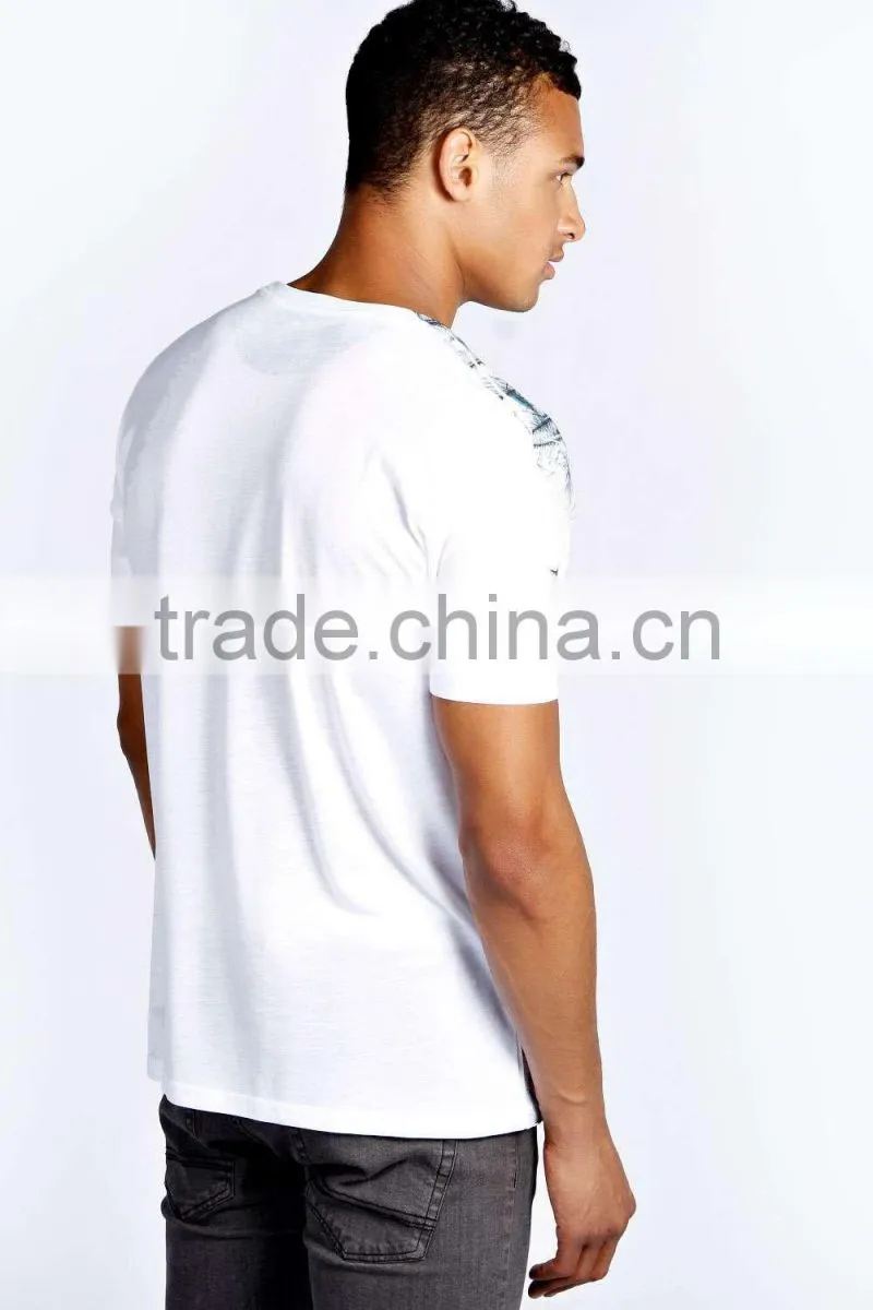 Custom peacock feather printed t-shirt for men