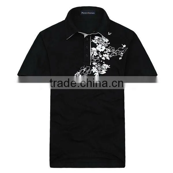 Hot sale turndown collar wholesale t shirt printing