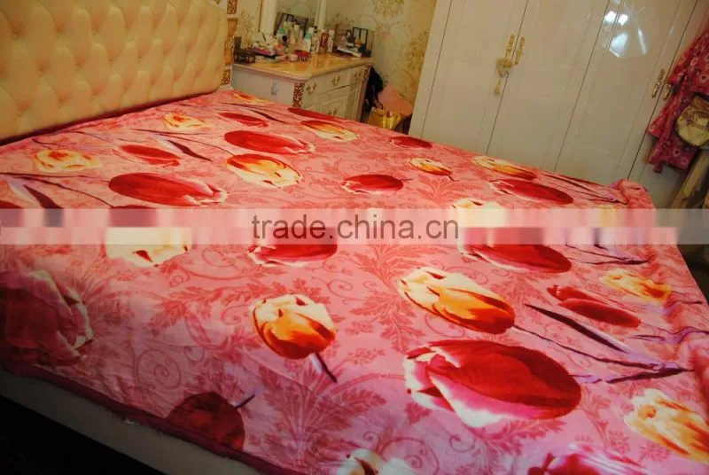 Super warm 100% polyester raschel blanket