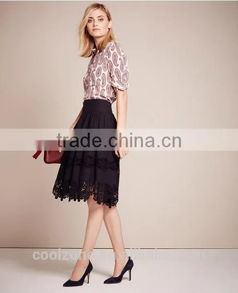 Fashion elegant mature long sleeve floral print blouse for middle aged women