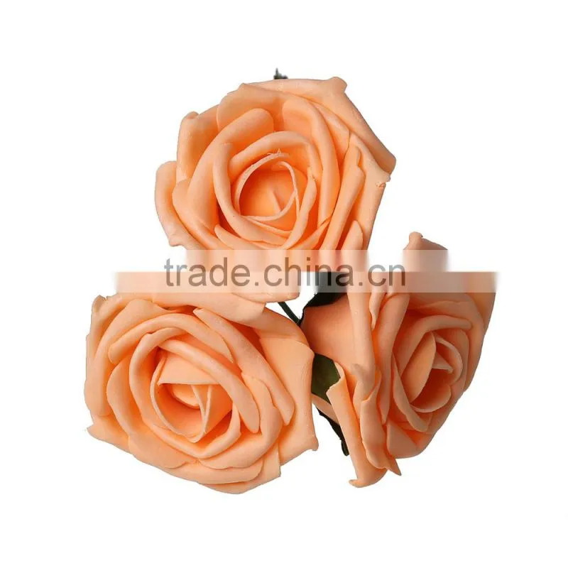 Wholesaler Imported From China Orange Rose Flower Artificial Flowers