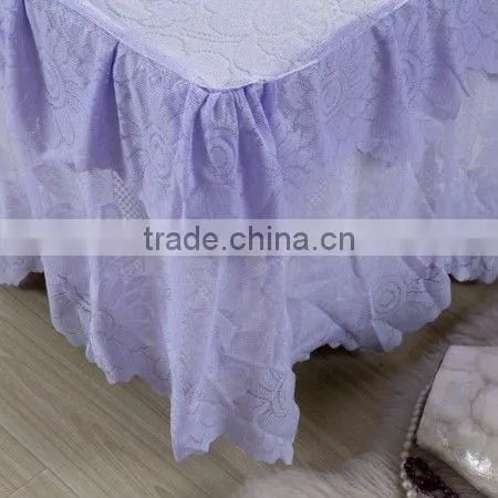 Luxury star hotel bed skirt with embroidery