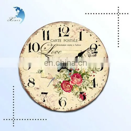 Antique Handmade Screen Printing Decorative Wall Wooden Cuckoo Clock