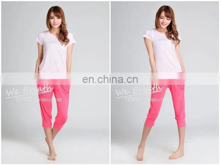 Ladies' Bamboo Pocket T-shirt Asymmetry Design Longer Back Short Front