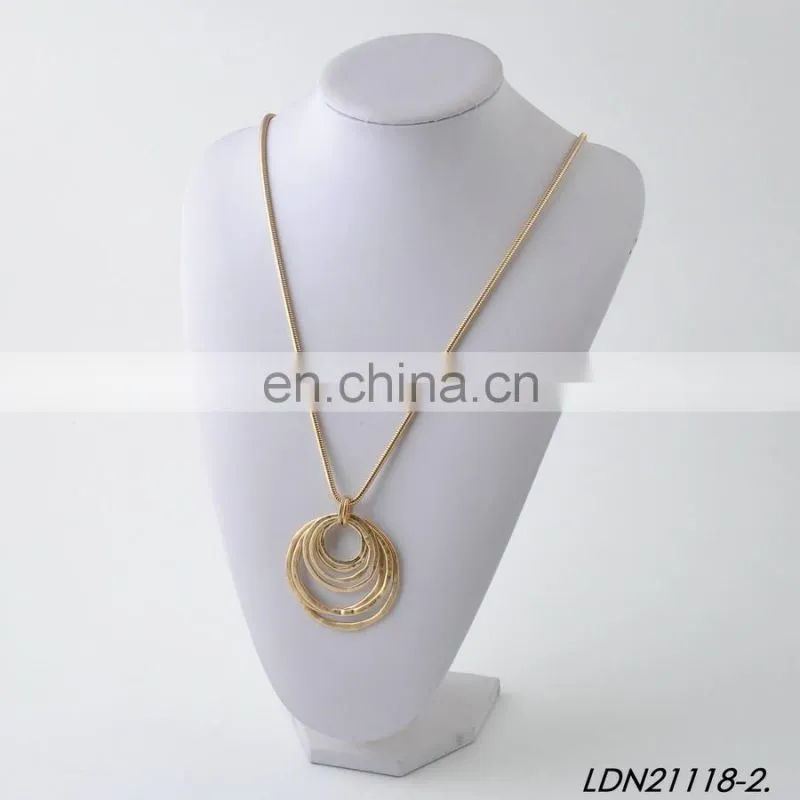 Leather Concentric Rings Necklace Christmas Gift For Mom-Bohemian Stainless Steel necklace