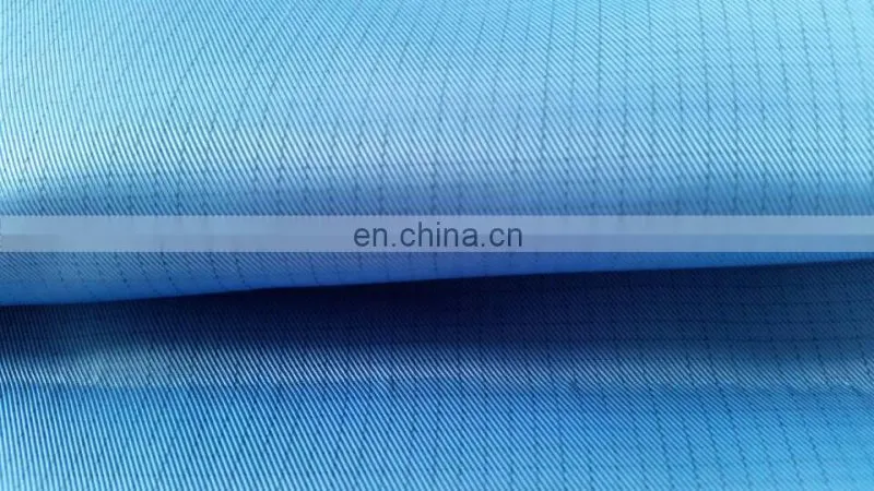 5mm grid polyester antistatic fabric for cleanroom overalls