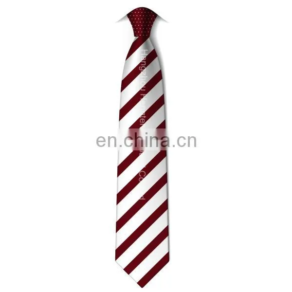 100% silk tie White And Red Stripe Design