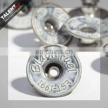 custom private brand name logo denim metal buttons