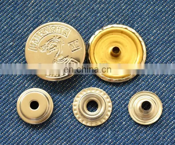 Metal snap fasteners for jackets