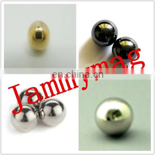 Gold plated spherical magnets