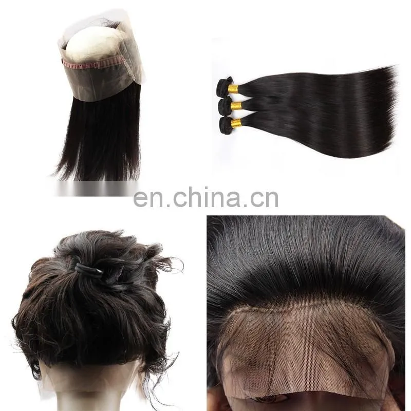 wholesale virgin hair vendors lace frontal with 360 lace band virgin human hair pre plucked 360 Lace Frontal Closure