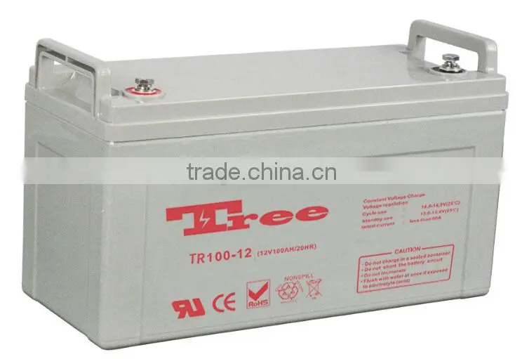 long life SLA AGM 12v 100ah deep cycle solar pannel battery