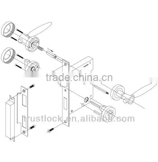 TH003:Stainless Steel Lever Handle with Escutcheon