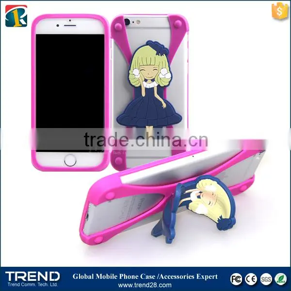 bumpers universal silicone stand cartoon silicone bumper case for 1~7 inches