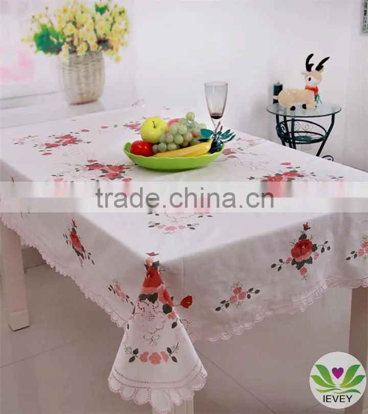 2015 new hand embroidery design fabric tablecloth wholesale brocade designs tablecloth