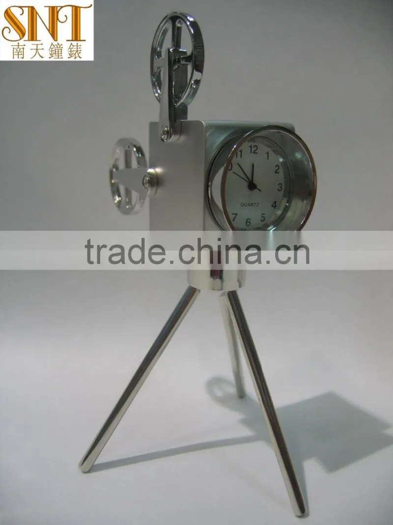 2016 fashion clock table clock alloy camera home decor tripod shape gift creative