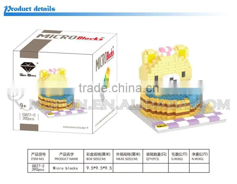 Mini Qute GEM kawaii Bath Snowman Picnic Skiing Rilakkuma plastic building blocks cartoon movie model educational toy