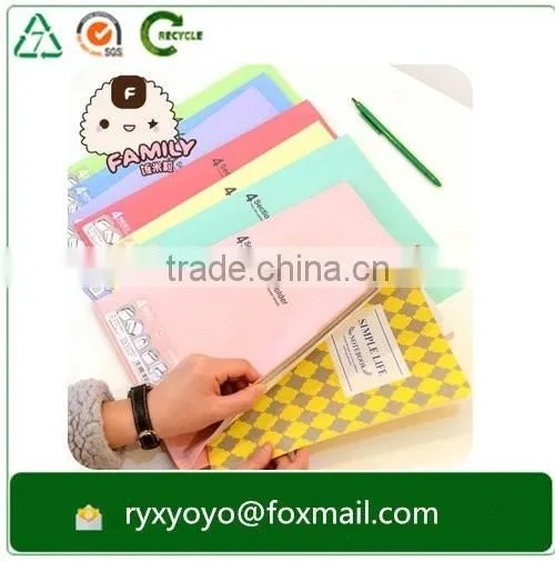 L shape pp plastic hardcover a4 size 3 pockets file folder
