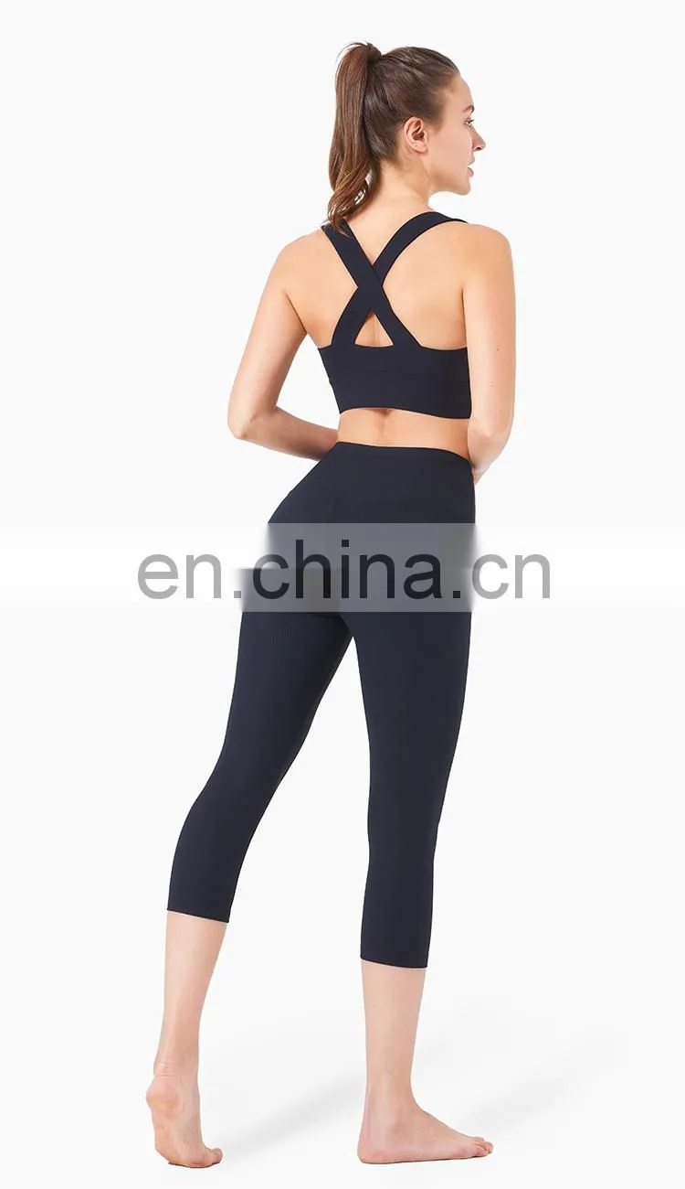 Lightweight Custom Logo Sport Active Wear Yoga Sets High Waist Two Piece Yoga Sport Suit