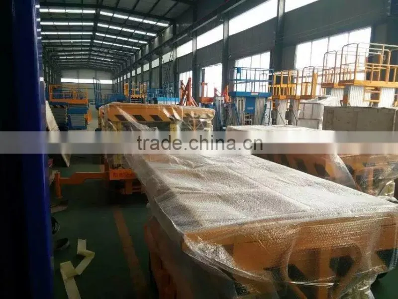 movable scissor lift platform/mobile hydraulic lift table/scissor hydraulic lift platform QYCY0.3-9
