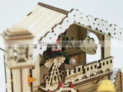 Laser Cut Christmas Music Box with LED Light