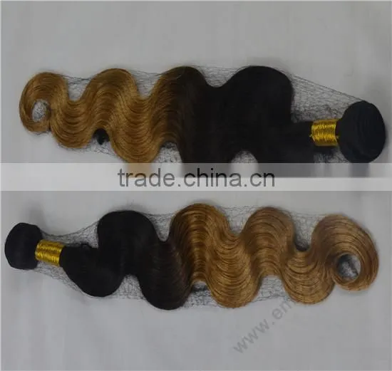 Factory direct china cheap body wave two tone human hair
