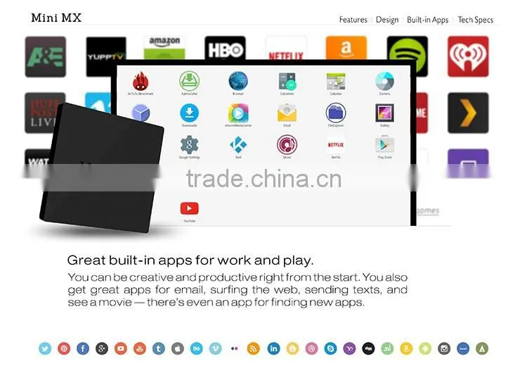 best selling products cable set top box price full hd 1080p android mini mx tv box