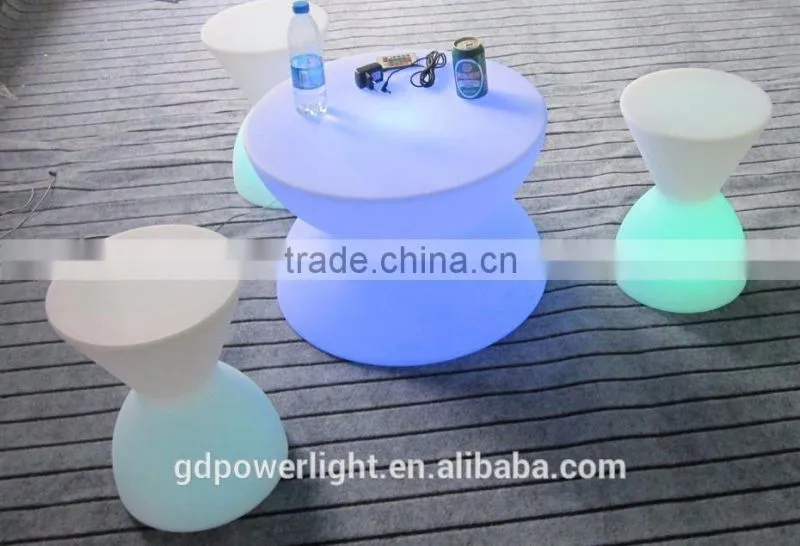 New PE Plastic led Bar Table with LED lights and remote control