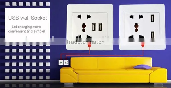 USB faceplate outlets with 4 usb socket