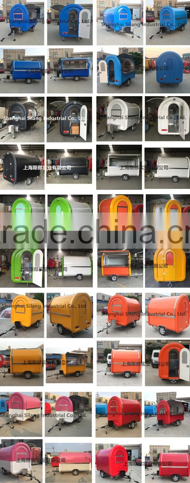 SILANG SL-6S White biaxial food truck multi-function mobile food trailer used food trucks