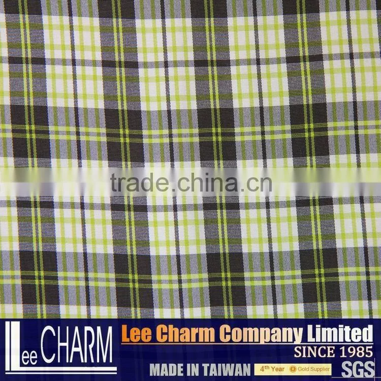 Cotton Feel White Tartan Plaid Stripe Cotton Fabric
