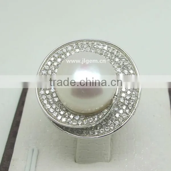 JL Brands Freshwater Pearl Ring Flower Silver Ring Hot Sale In Morocco