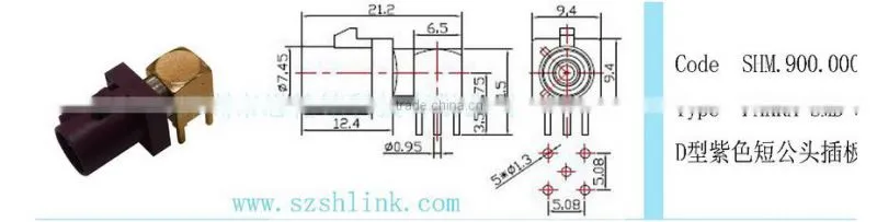 quick release fakra for PCB mazda automotive connector