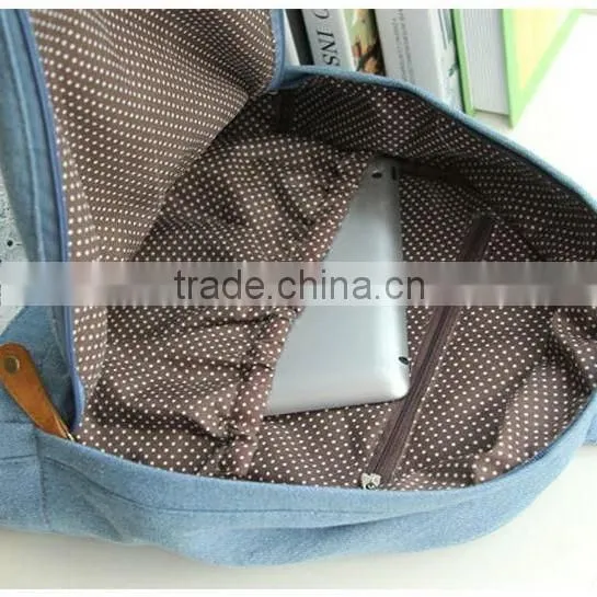 Fashion Floral Lace +Denim Canvas Women Bag Backpack School bag For Teenagers Ladies Girl Back Pack Schoolbag Bagpack