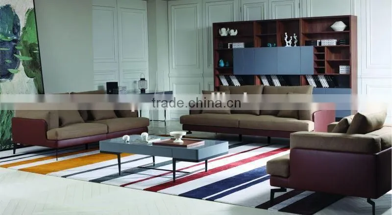 2015 Modern Design new l shaped sofa Top Grain Leather furniture living room MS1203