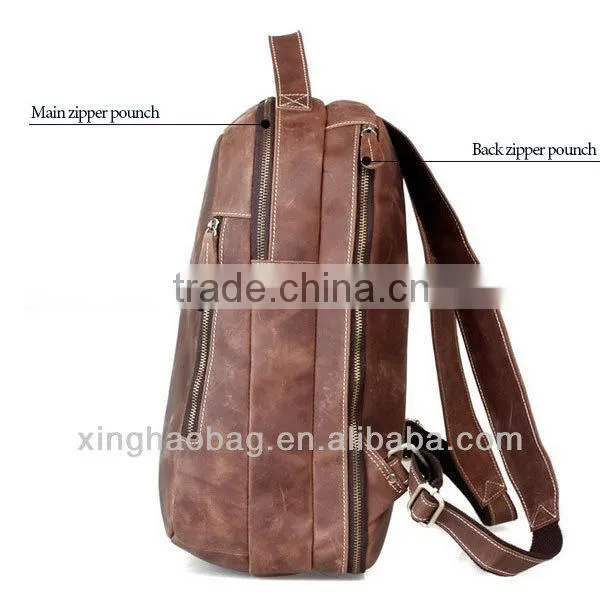 Laptop bag 2014 genuine leather laptop backpack bag