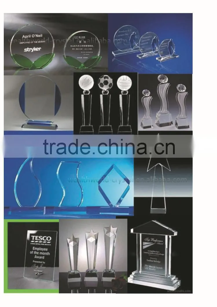 new design crystal trophy and awards