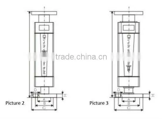 Stainless steel glass tube rotameter flow meter