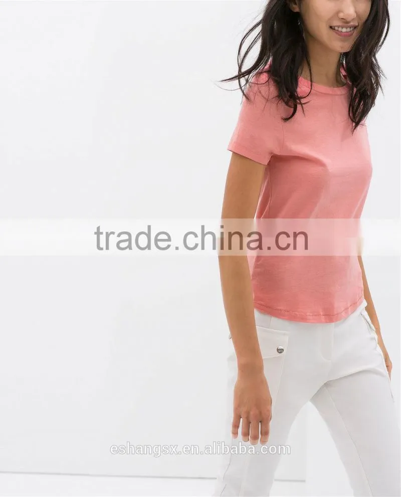 Ladies normal design organic cotton high quality t-shirt