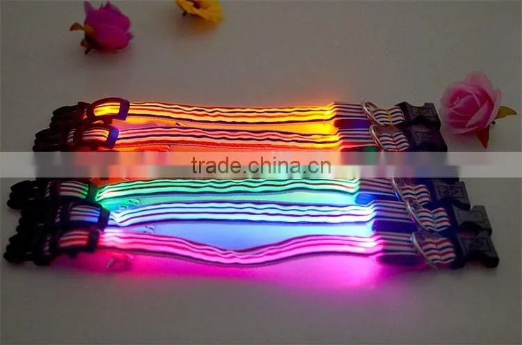 Sailor Stripe LED Luminous Pet Dog Collar 3 size for Large and Small Dogs Puppy LED Flashing Collar Safety Night