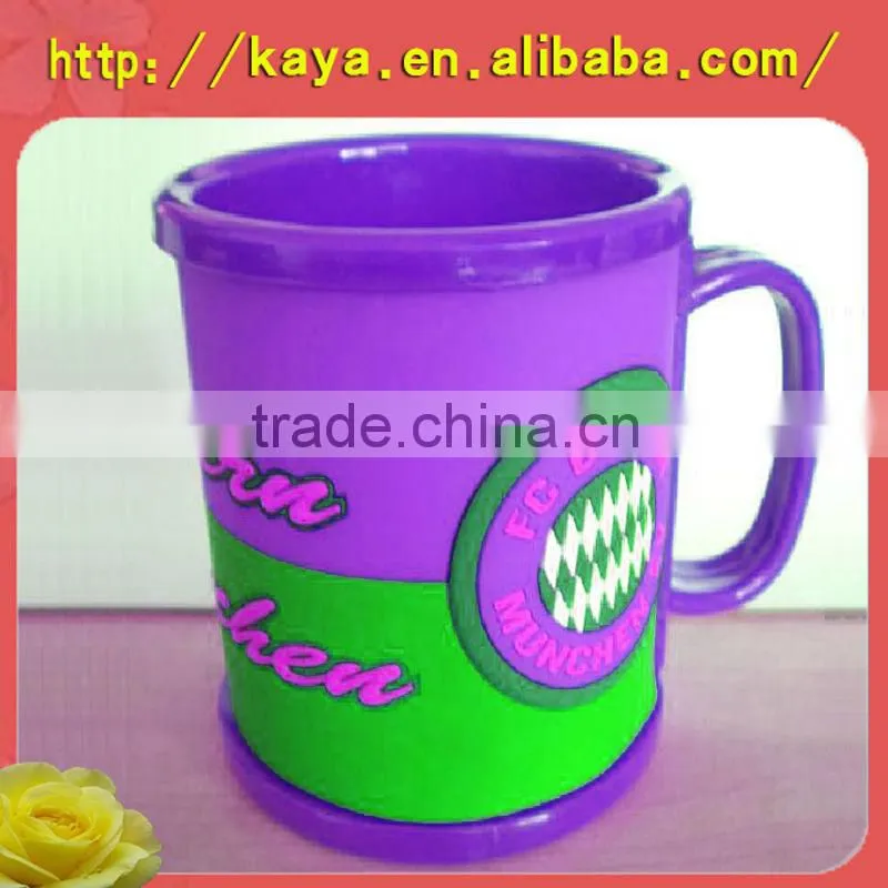 DIY PVC mug cup, soft pvc mug, 3d embossed logo cup
