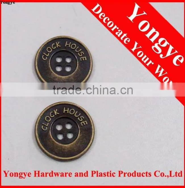 Zinc alloy button for garment