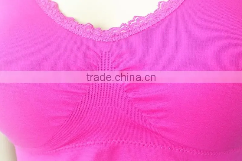 2016 Shantou Sport Bras Seamless Cheap Padded Yoga Bra Tops