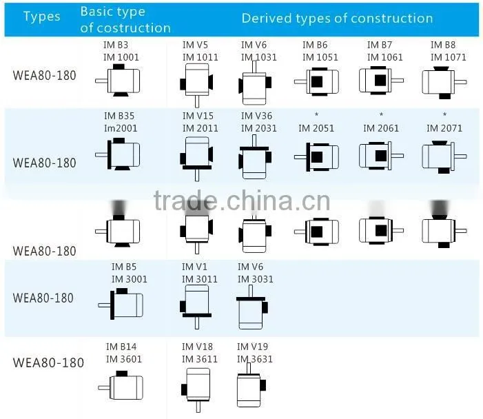 Three Phase High Efficiency Aluminum cast Induction Motor